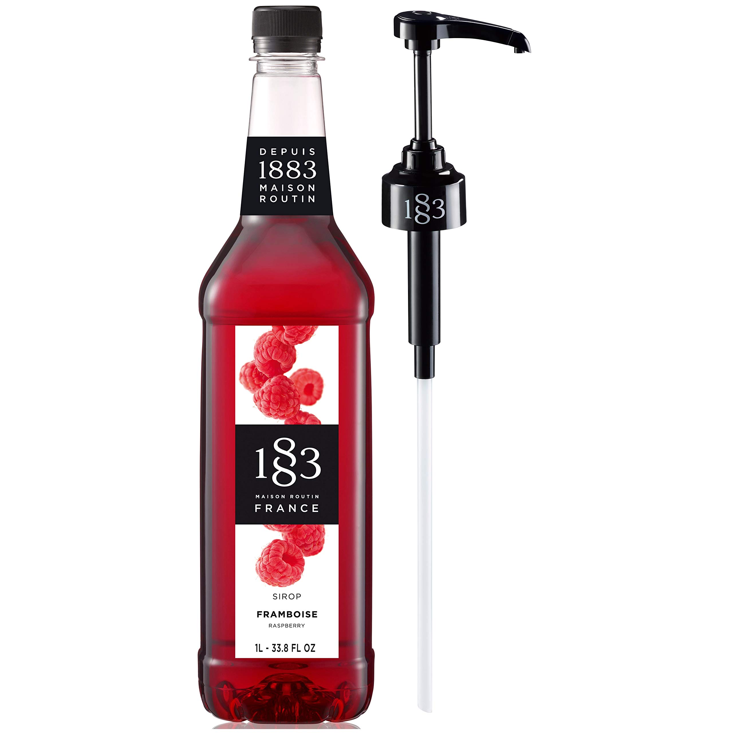 Routin 1883 Premium Raspberry Syrup (Plastic Bottle) 1L + Pump