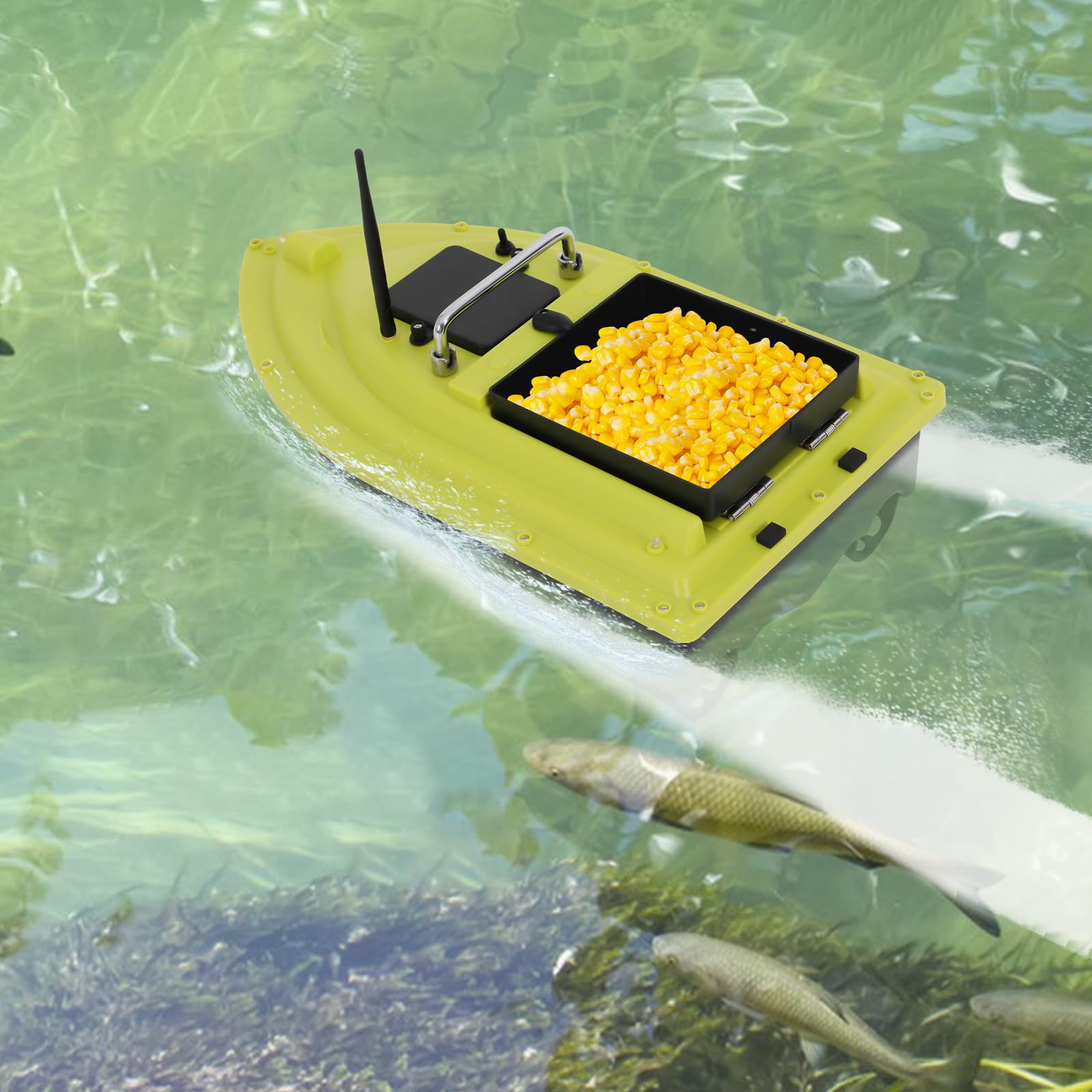 Cierreper 500m barco arrancador GPS control remoto barco cebo inalámbrico pesca cebo doble motores con pantalla LCD (con batería incorporada)