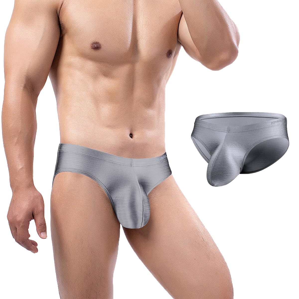 Mens Sexy Bulge Enhancing Briefs Underwear Men Low Rise Ice Silk Lightweight Stretch Smooth Comfy Tagless Undies
