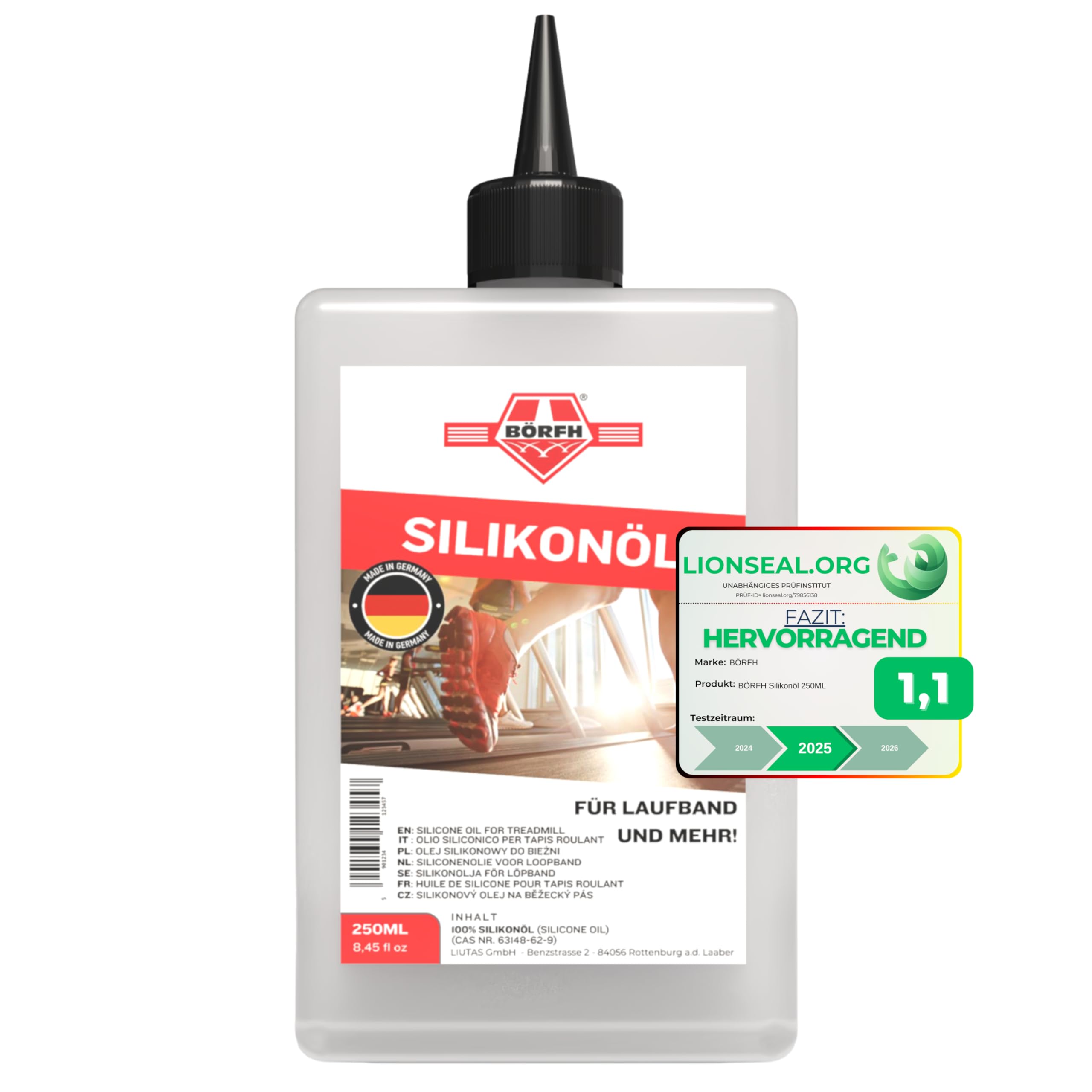 Huile pour tapis de course 250 ml – Huile de silicone pure pour tapis de course et équipements de sport, non toxique, idéale pour la maison et les artistes, tapis de course à huile de silicone,