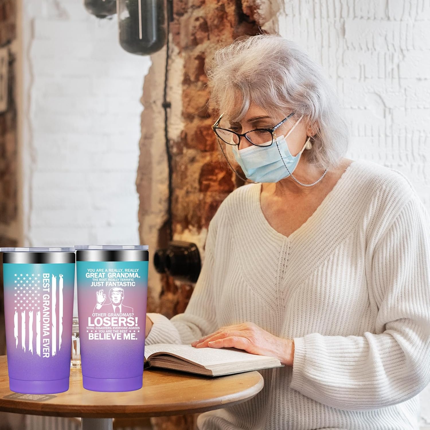 Fufandi Grandma Gifts - Grandmas Christmas Gift, Mothers Day Birthday Gifts for Grandmas, Grandmother, Nana - Best Grandma Ever Gift from Grandchildren - Tumbler Cup 20oz - Image 6