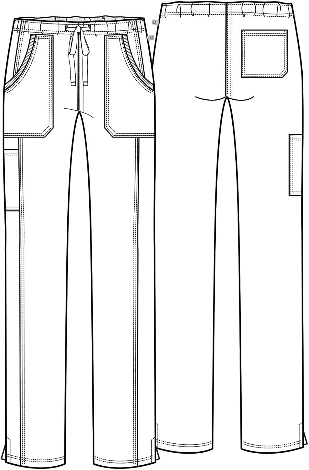 Cherokee Women Scrubs Pant Workwear Revolution Tech Mid Rise Straight Leg Drawstring WW235AB - Image 6