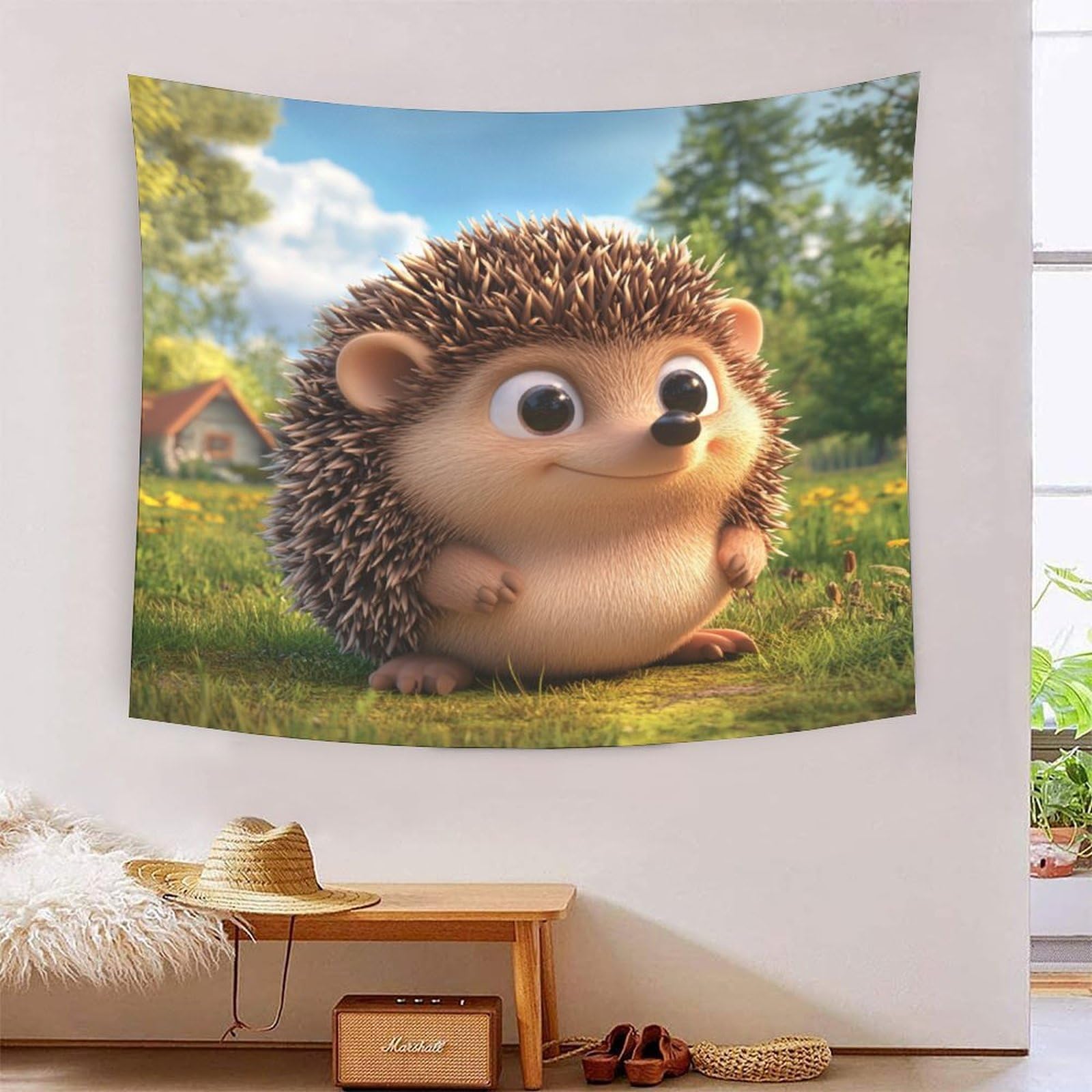 Tapestry murale impression 3d hérisson poster tissu grand format