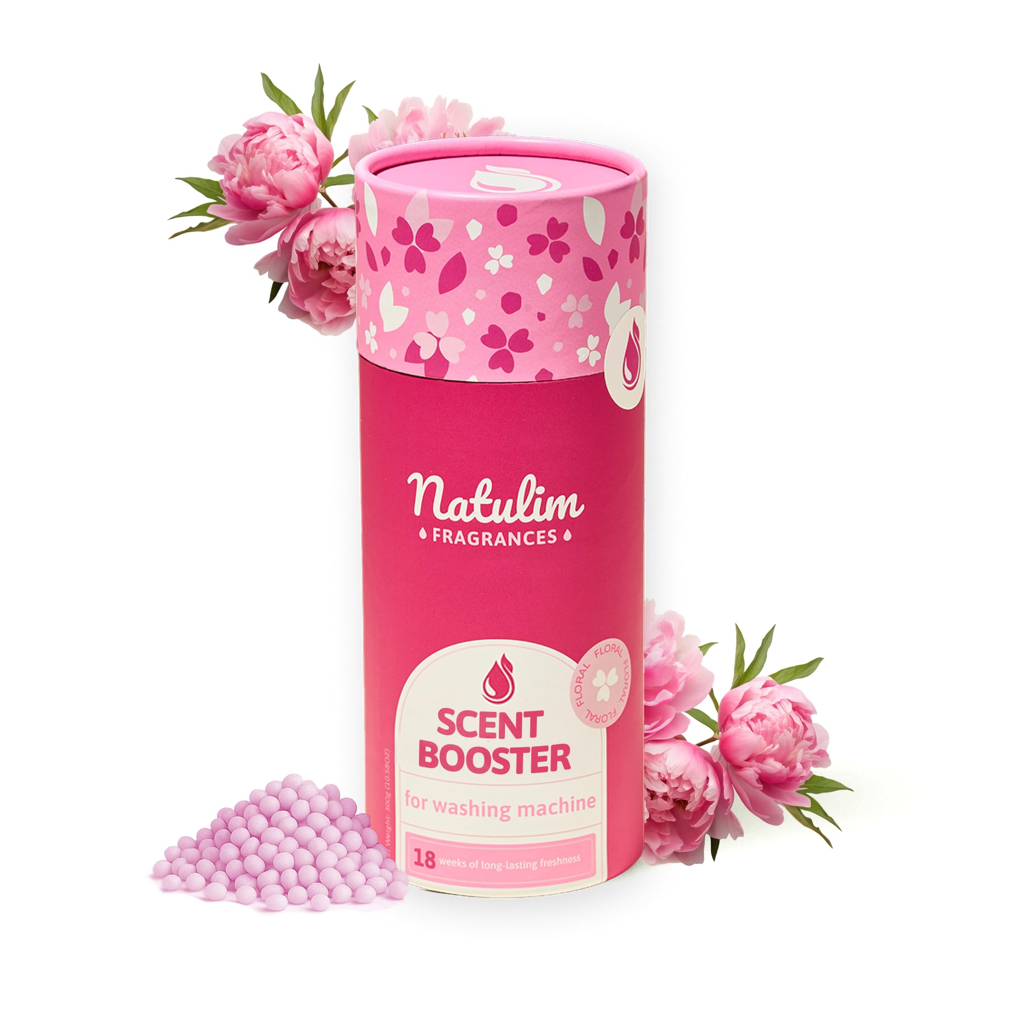 Natulim Laundry Scent Booster Beads – 30 Washes – Scented Pearls for Clothes – Long-Lasting In-Wash Fragrance Beads – Natural Odor Eliminator (Floral Scent)