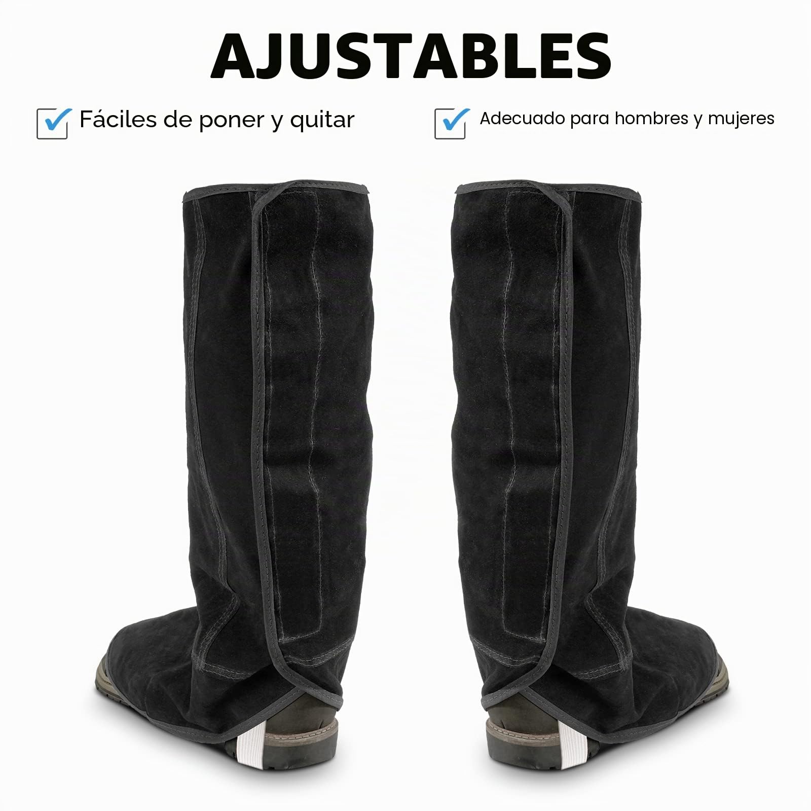Polainas de soldadura de cuero LeaSeek - Cubiertas para botas de soldadura resistentes al calor y a la abrasión - Protectores de zapatos - Polainas de soldadura, 1 par