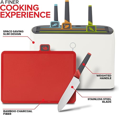 Miniatura 4 de Modern Innovations Smart Cutting Boards and Knife Set, Self Cleaning Cutting Board & Knives Holder, Color Coded Cutting Board Set With Knives,