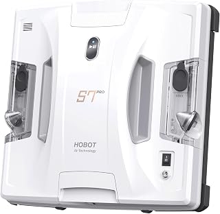 SMARTBOT HOBOT-S7 PRO Robot Limpiacristales Automático con Doble Mopa Motorizada, Pulverizador Doble, Control App y Voz, Limpieza potente para Cristales interiores y exteriores, Mamparas y Barandillas