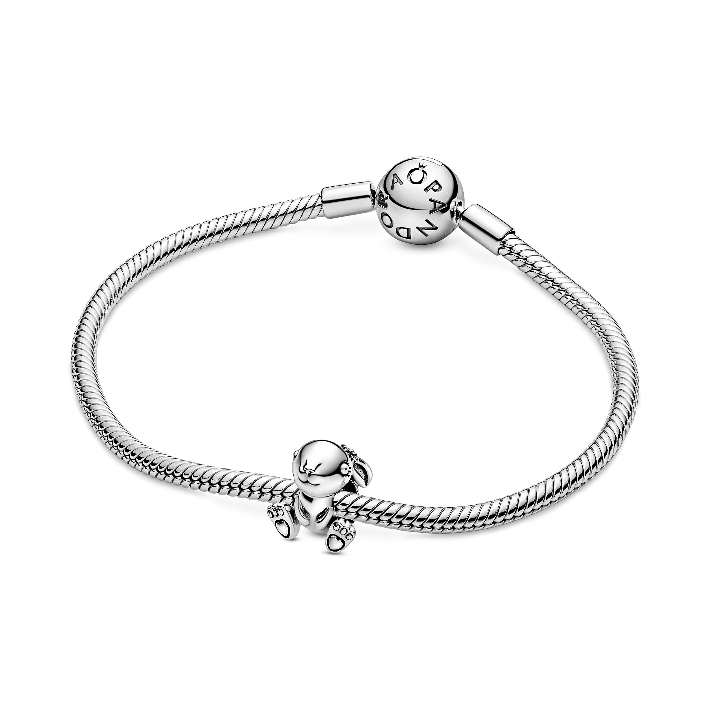 Pandora Kobiety Króliczek Nini Charms, Srebrny, 12.2 x 12 x 11.4 mm