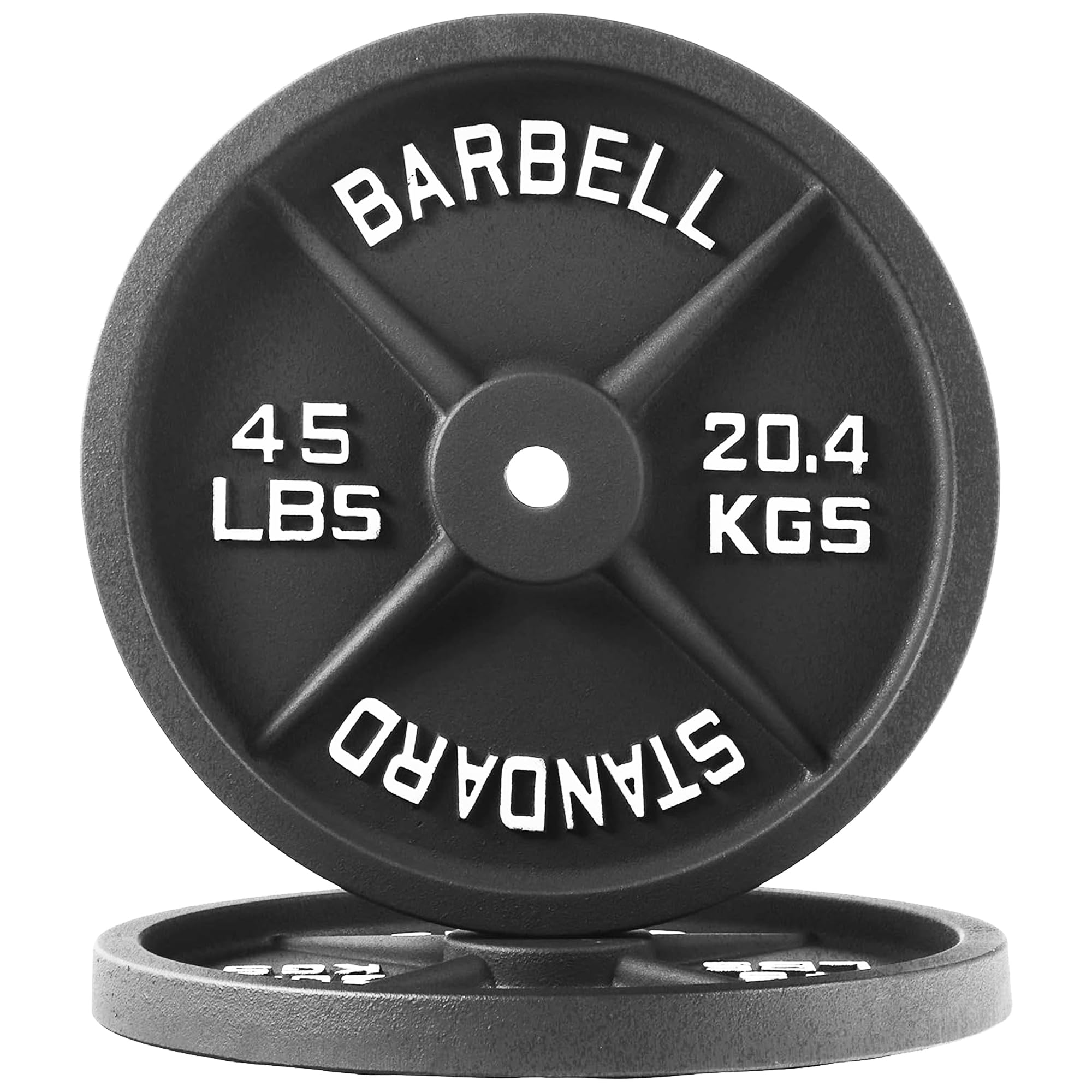 Photo 1 of ***PARTIAL SET - PRICE ADJUSTED***Fitvids 1 Inch Standard Weight Plates, 2x 45 LB Plates for Home Gym Strength Training, Deep Grip Edge