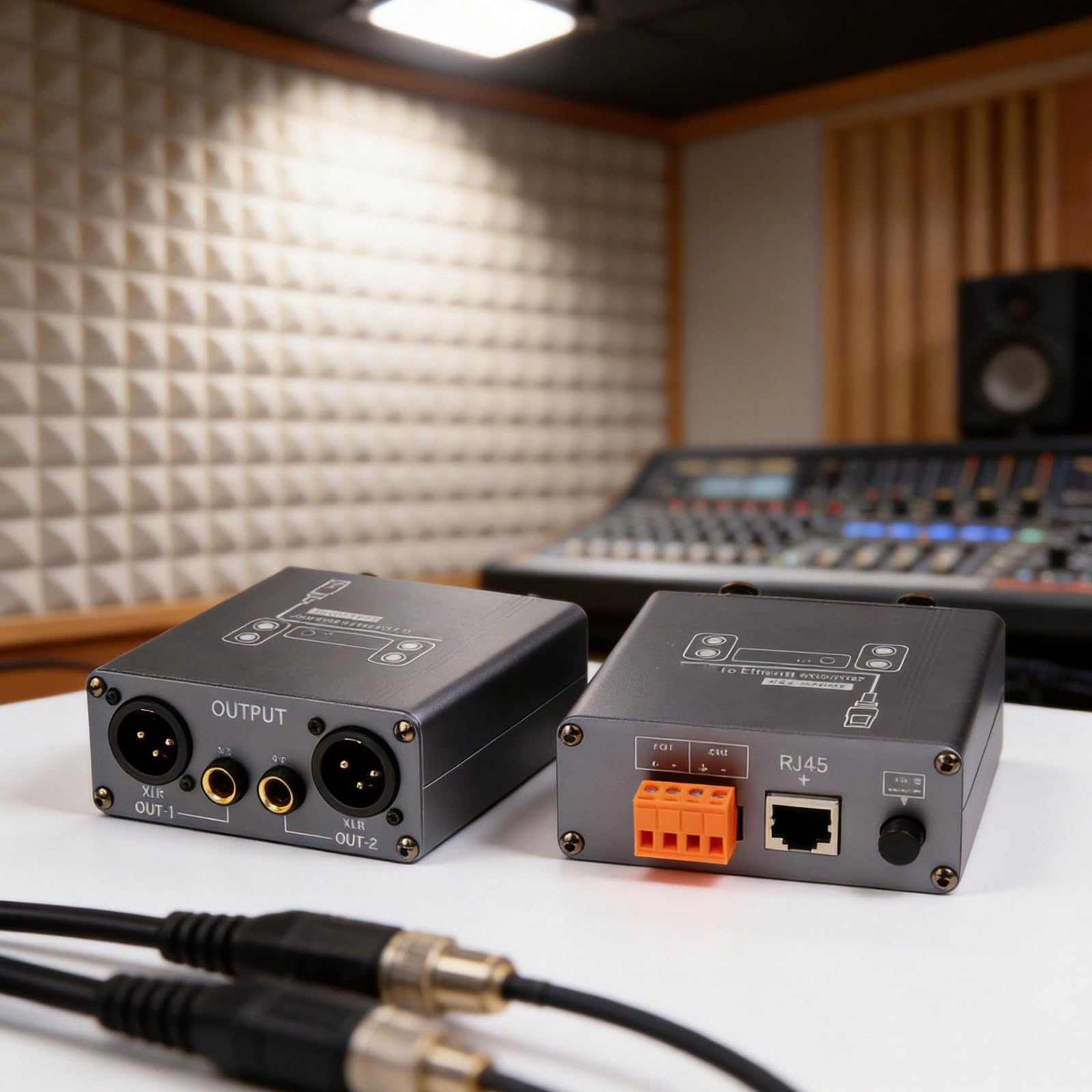 XLR 6,5mm Musica a Ethernet Extender con isolamento acustico per dispositivi professionali RJ45 Cat5 / Cat6 Ethernet Extender Sound Net Elongator