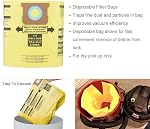 Vacuum Bags for Shop Vac 5-8 Gallon Type E and H - 12 Pack Canister Vacuum Bags Paper Dust Bags for Shop Vac Vacuum Part Type E 90661 906-61 9066100 / Type H 90671 9067100 90661,9066100, 906-61
