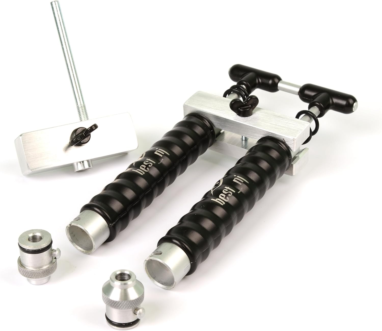 2 x 45 Milliliter Aluminum Twin Dual Injector Mixing Set for Soft Plastic Fishing Lure Mold (Locking Nozzle)