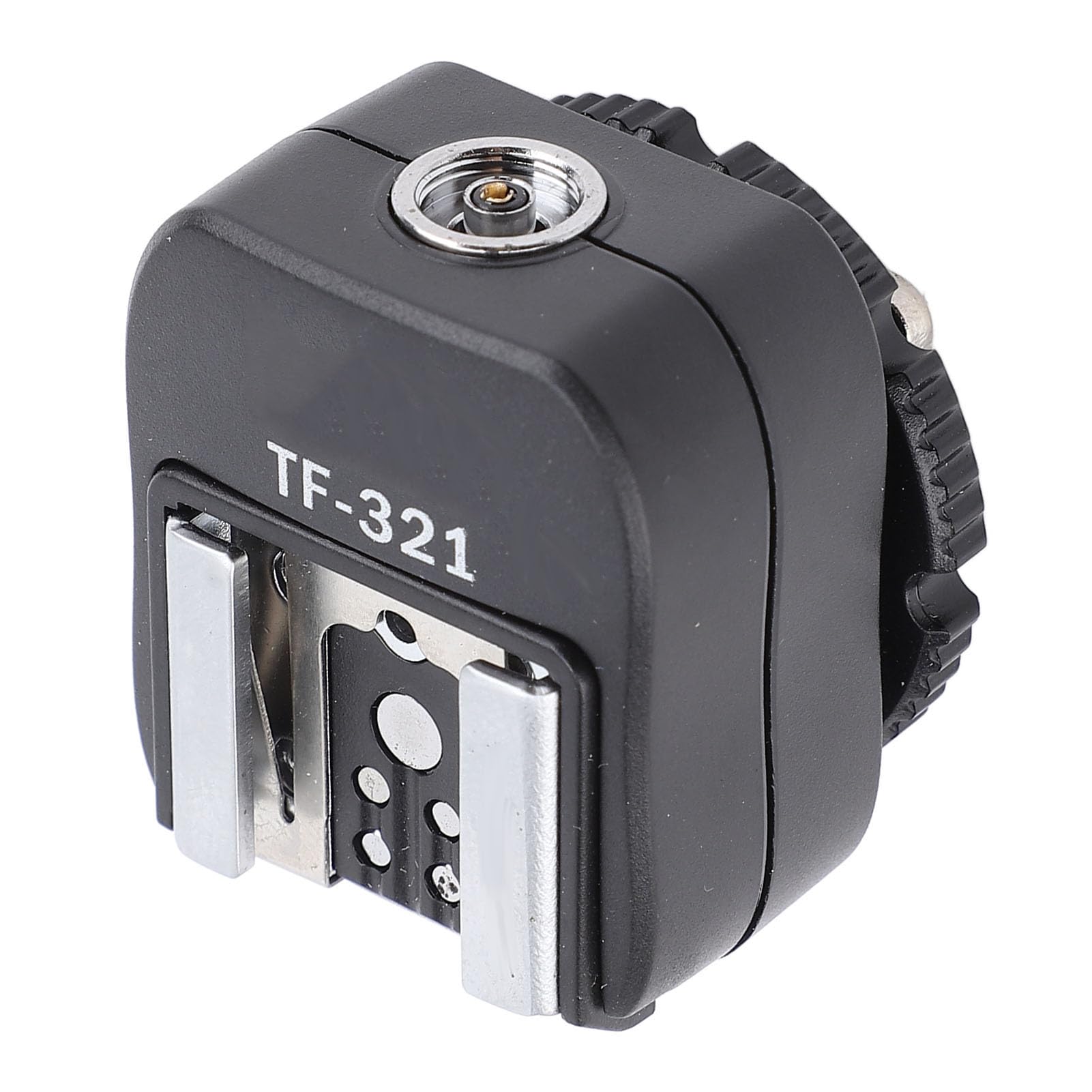 Professional Hot Shoe Adapter with PC Port, Flash Hot Shoe Mount Adapter for EL Series Flash, Supports Center Point Triggering, ABS and Metal Construction