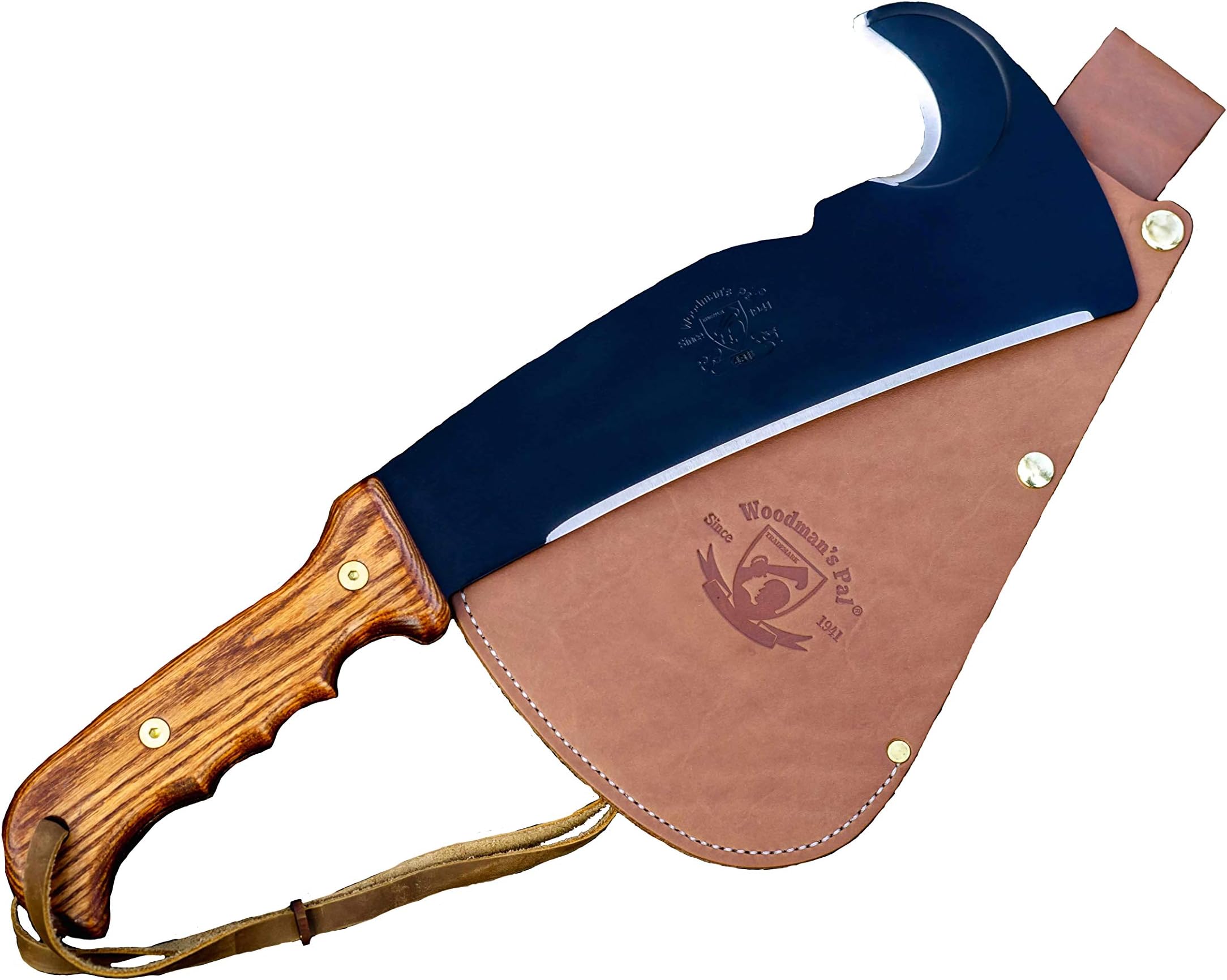 Woodmans Pal - Multi-Use Axe Machete with Sheath - Survival Machete Ideal for Camping, Fishing, Hunting, Bushcraft - Perfect Brush Axe for Surveying… (Wood Handle)