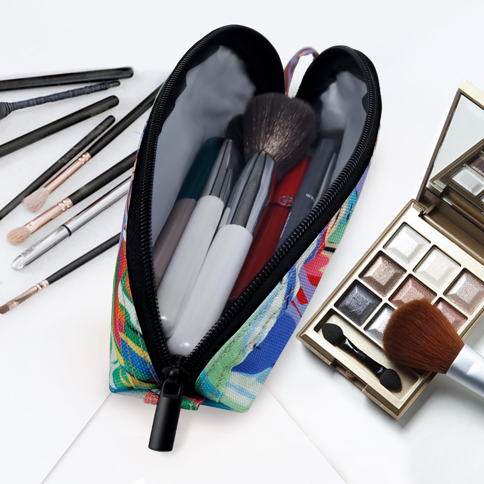 Gloppie Travel Makeup Brush Holder - Compact Cosmetic Bag, Spacious Portable Cosmetic Bag for Organizing Your Brushes On-the-go, Watercolor