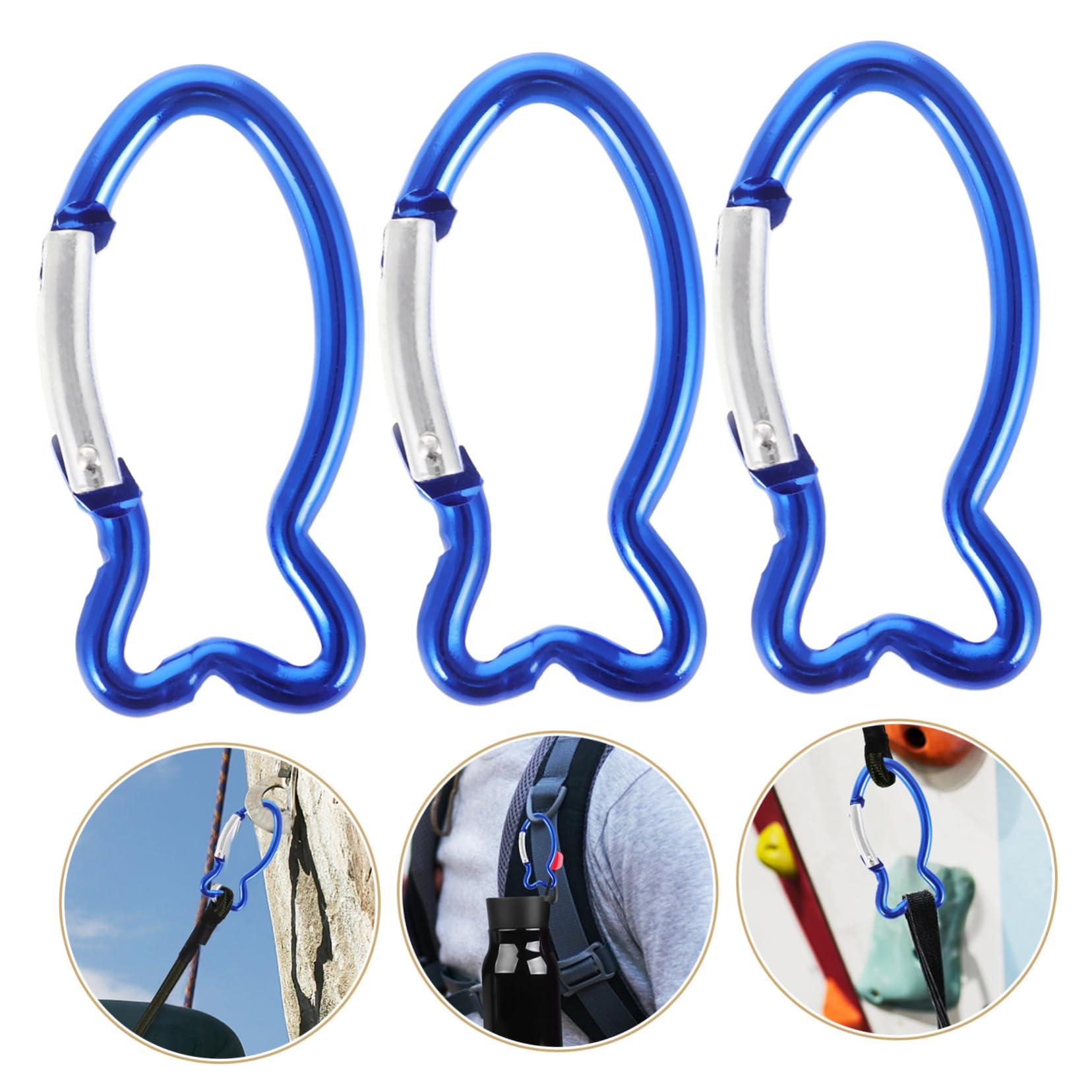 Yardwe Karabiner Carabiner Set Carabiner Hook Schlusselanhanger Clips Klemmen Kletterschlossschnallen Frühling Wanderschnallen Sicherheitsschnallen Aluminiumlegierung Blue 10st