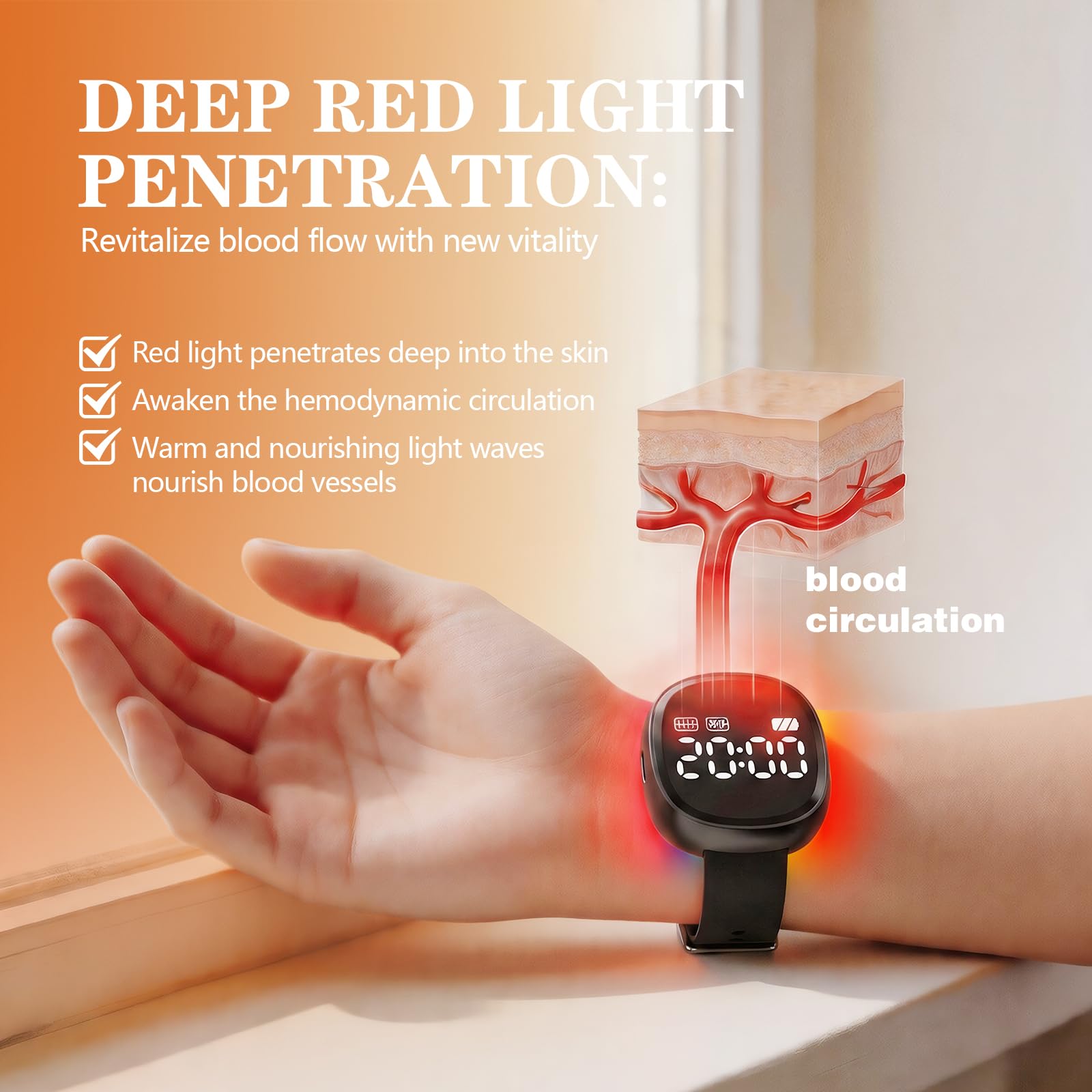 iKeener Aggiornato 4-in-1 Terapia Laser Orologio, Terapia Adiuvante Dell'iperglicemia, Iperpressione Sanguigna e Iperlipidemia, Alleviare Tensione e Migliorare Lo Stress, Promuovere il Sonno