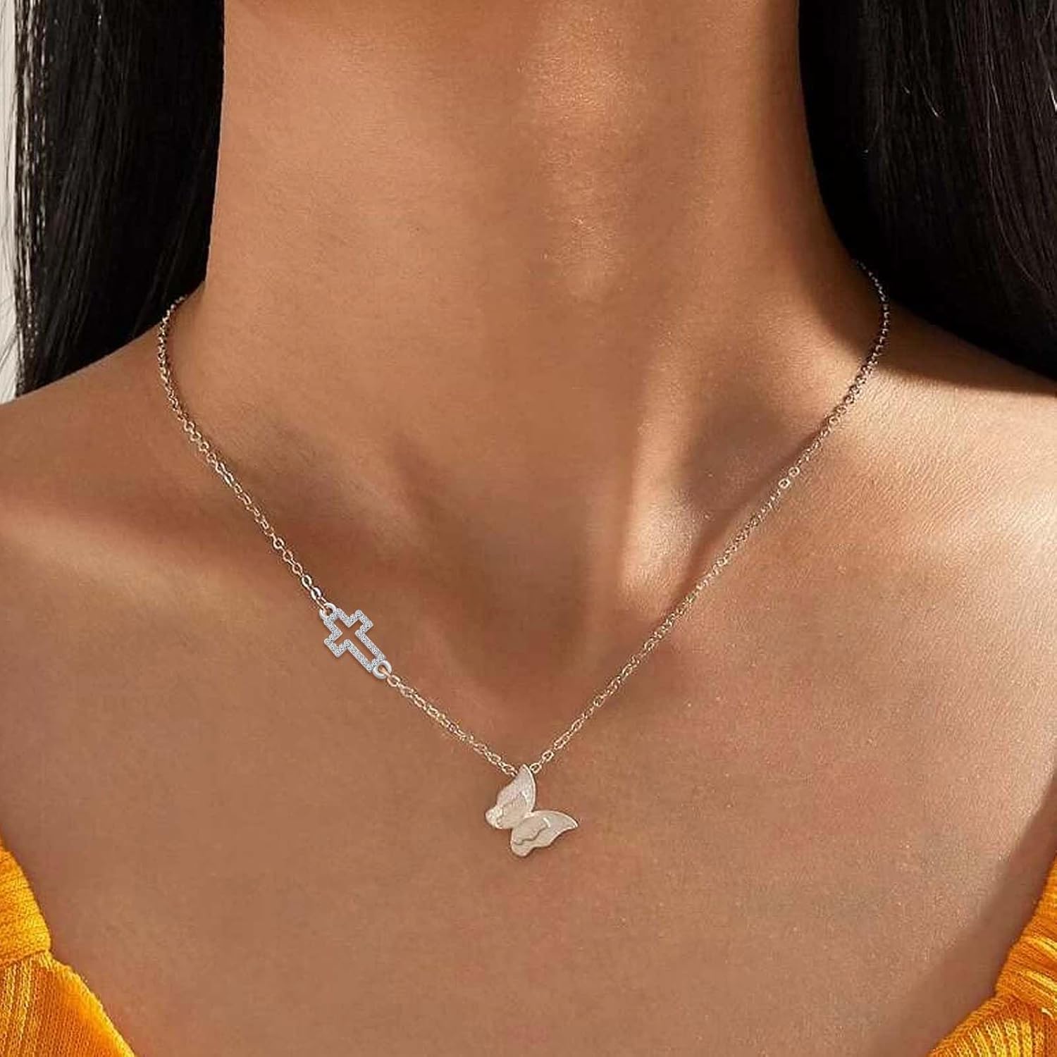 20 Pieces Mini Cross Shape Charms Connectors Metal Hollow Cross Crucifix Pendant Links Craft Supplies for DIY Necklace Earrings Jewelry Making Decoration, 2 Colors - Image 5