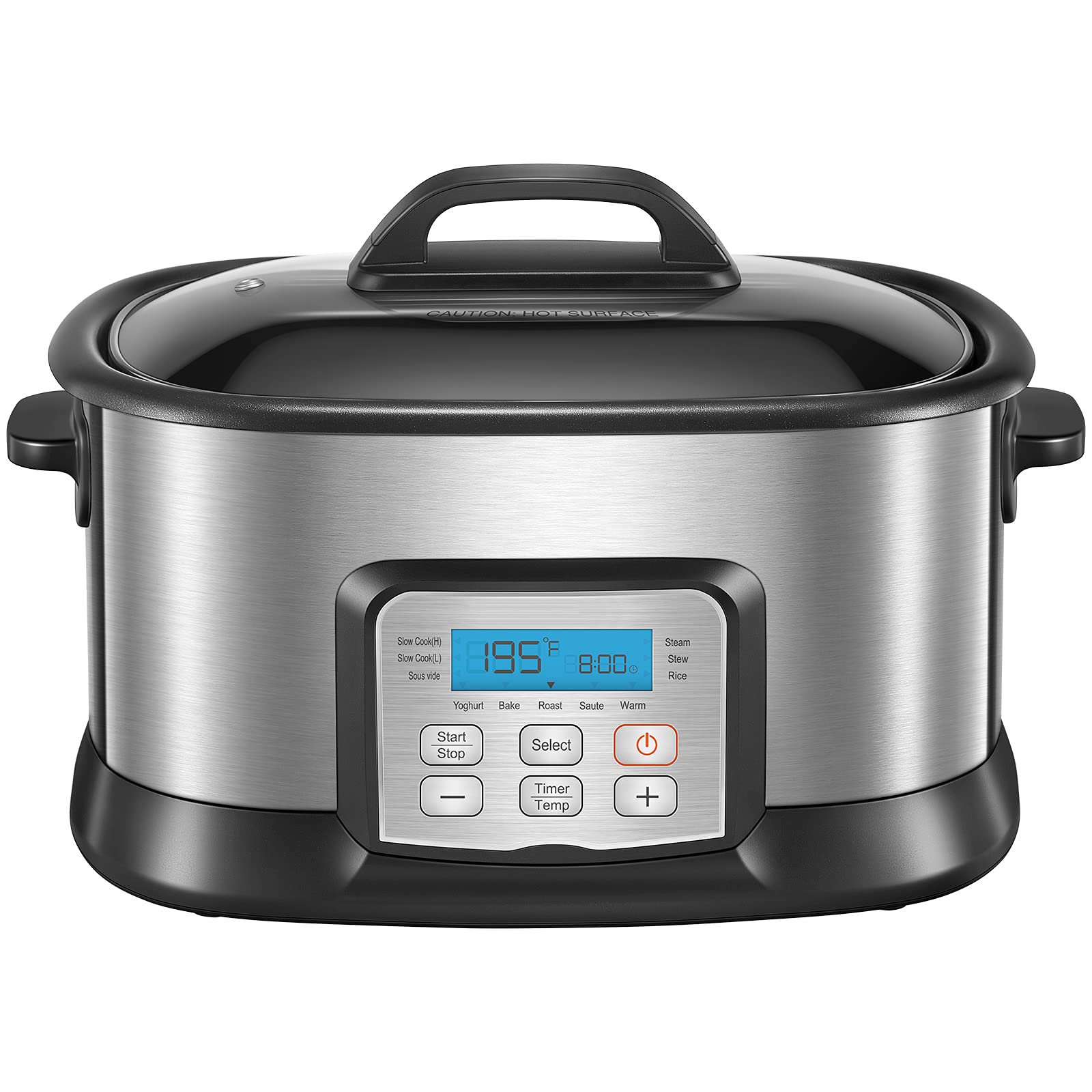 Buy Slow Cooker, 1500W 6Qt 10 in 1 Multifunctional Programmable