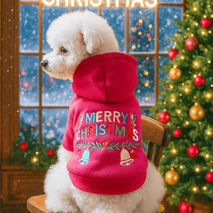 Suéter Navideño con Capucha para Perro Pequeño, Rojo, Talla S miniatura 7