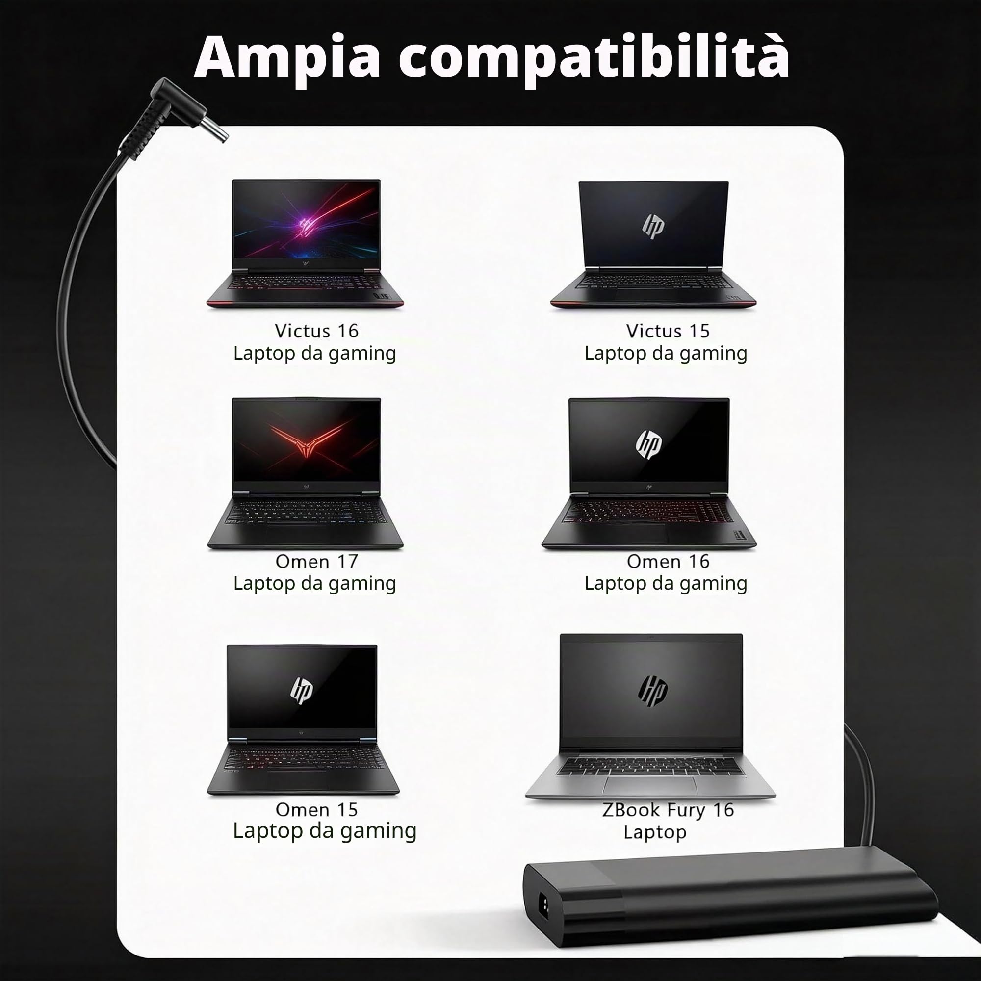 140W Alimentatore USB C per PC portatile HP Omen Transcend 14 Spectre x360 ZBook Ultra G1a ZBook 8 G1i G1ak ZBook Firefly 14 16 G11 G10, per HP Spectre X360 2-in-1 16-aa0023dx 16-aa0047nr 16-aa0097nr