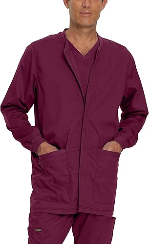 Landau ProFlex Tailored Fit Stretch 3-Pocket Warm-Up Scrub Jacket for Men 3170