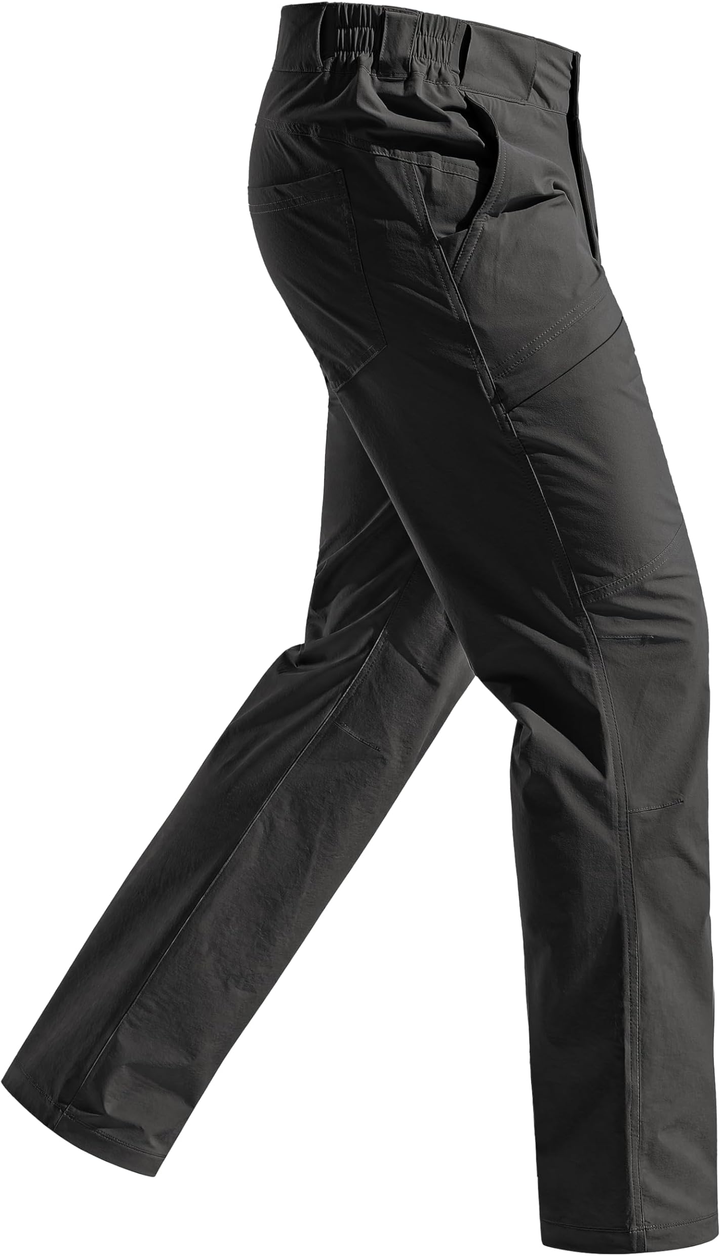 Men's Outdoor Cargo Hiking Pants with Belt Lightweight Waterproof Quick Dry Tactical Pants Nylon Spandex