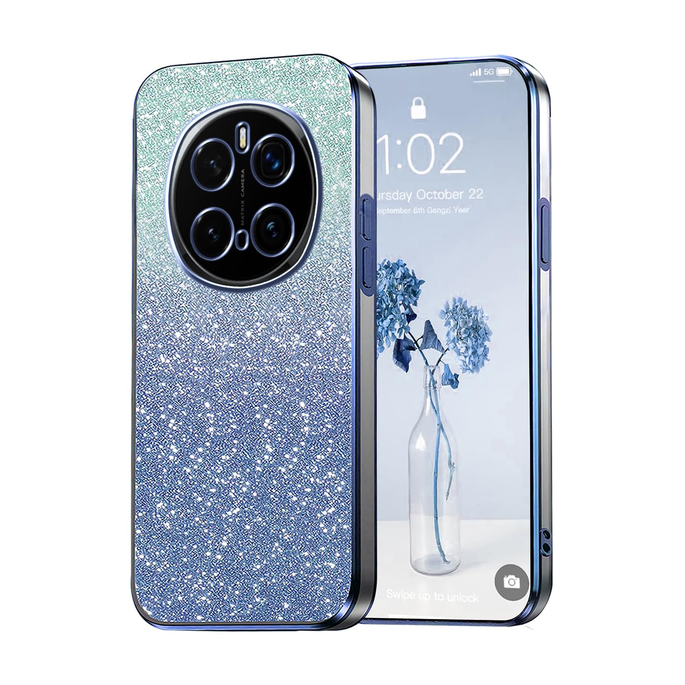 Glitzer-Hülle Für Honor Magic 7 Pro – Transparent, Stoßfest, Mit Diamant-Design Und Austauschbarer Glitzer-Karte, Rosa