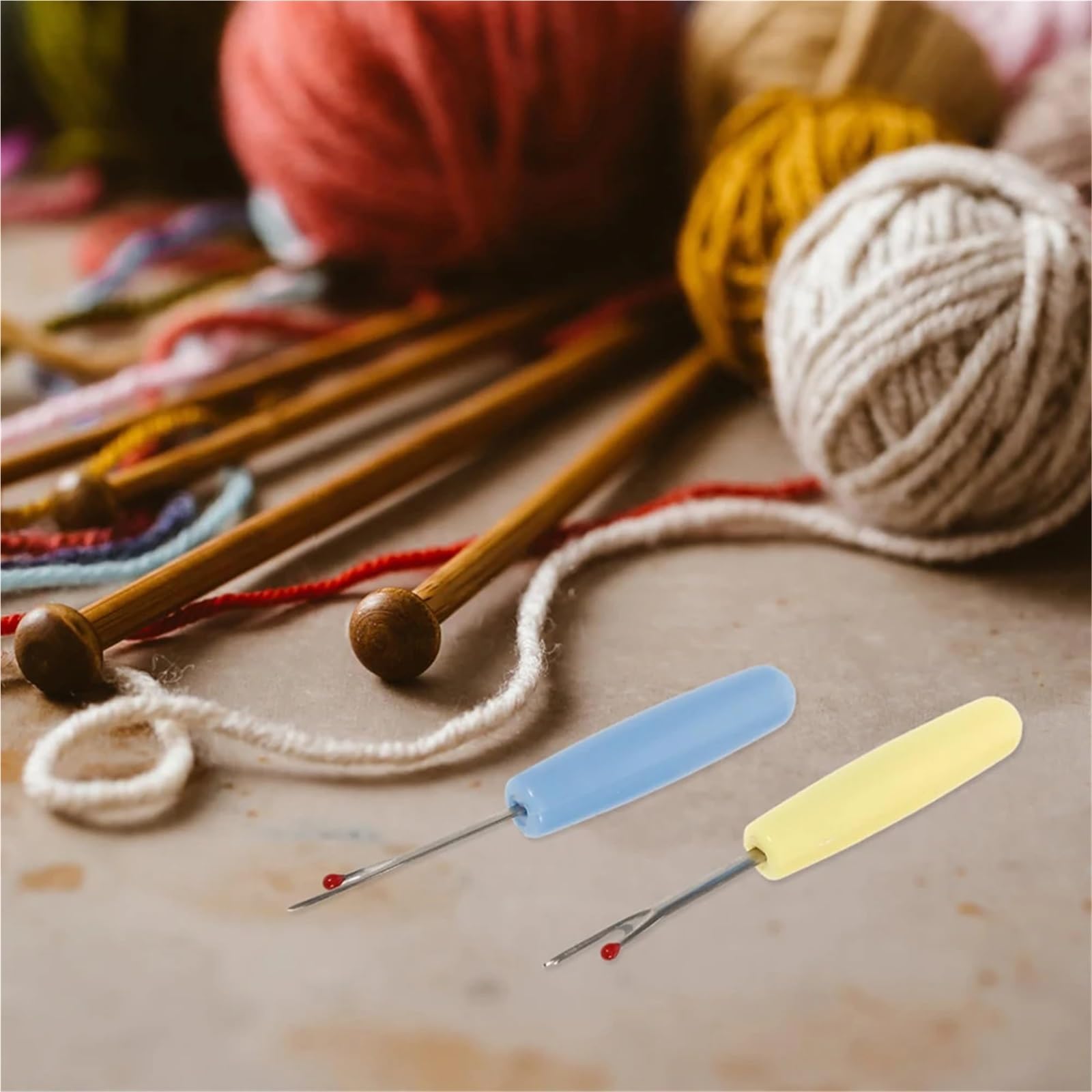 Nahttrenner, 8er-Pack, 2-in-1-Nahtlöser, Fadenlöser mit komfortablem Griff und Radiergummi for Stickstiche(Blue)