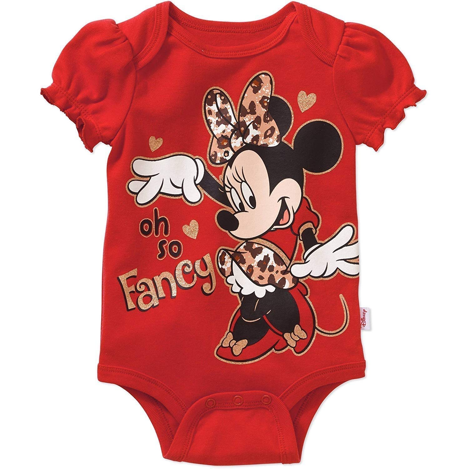 DIsney Baby Minnie Mouse Baby Girls Oh So Fancy Puff Sleeve Bodysuit Creeper (Newborn)