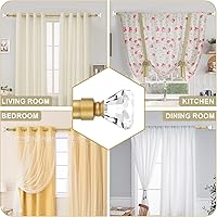 Vista 3 de Orger Gold Curtain Rod with Crystal Ends, 30-68 Inches, Modern Diamond Design, 1 Inch Diameter