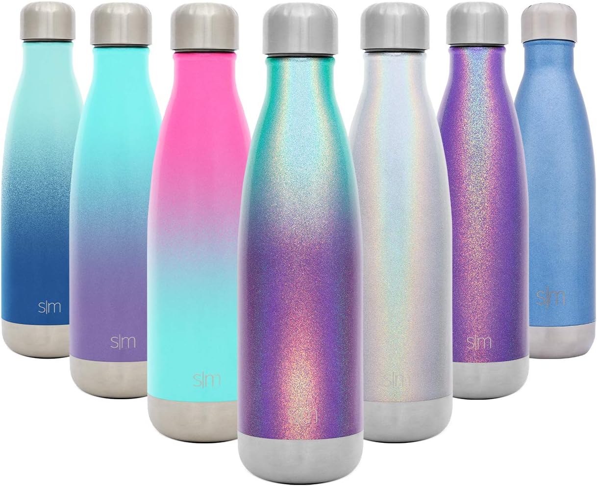 Simple Modern 17 Ounce Wave Water Bottle - Stainless Steel Double Wall Vacuum Insulated Reusable Leakproof Ombre: Aurora