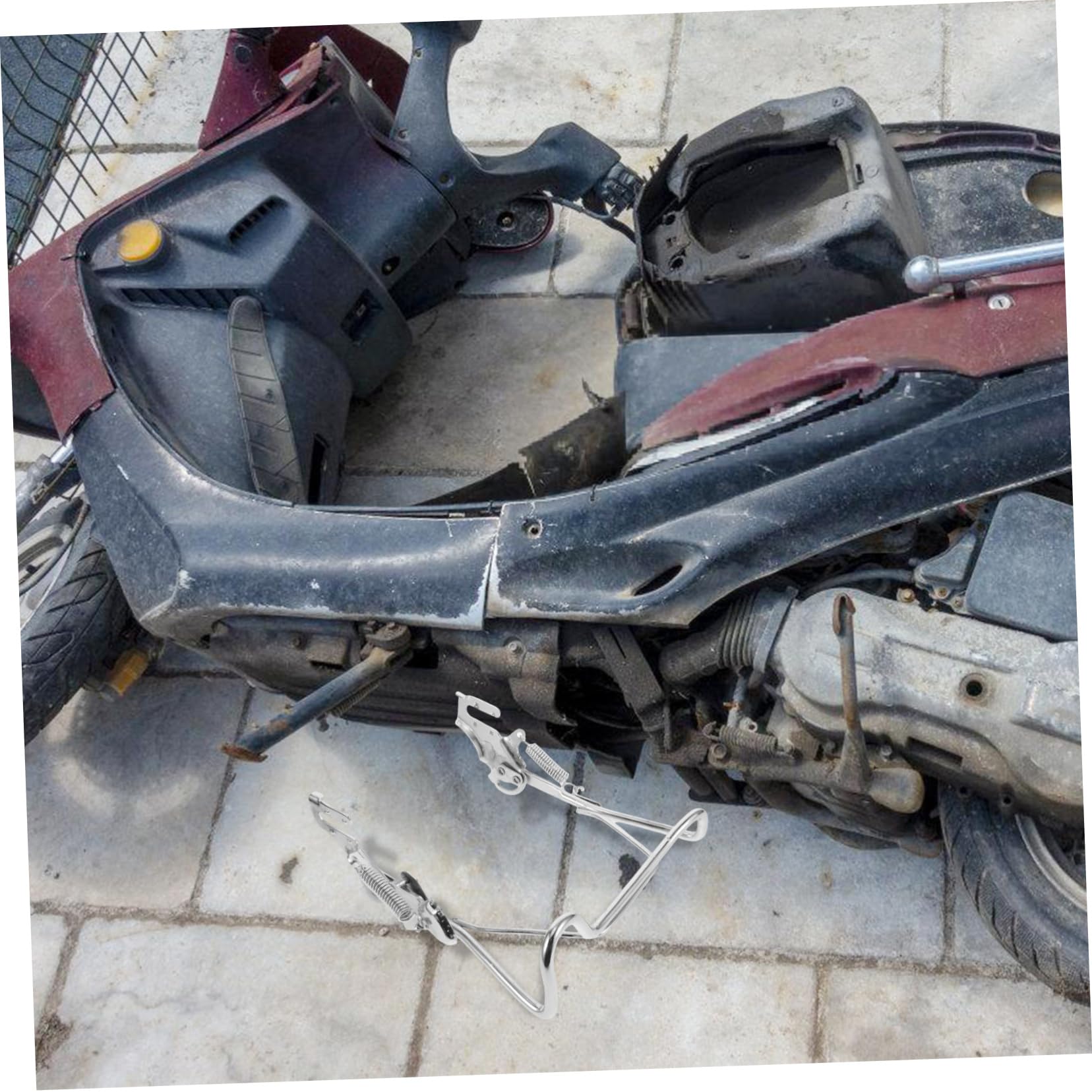 KOMBIUDA Béquille Double en Alliage D'aluminium pour Scooter Électrique Accessoire De Stationnement pour Pièces De