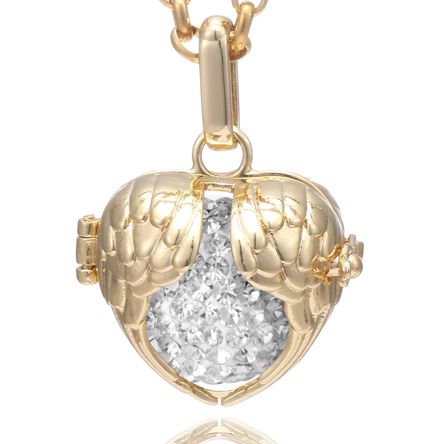 Collana Morella Donna Oro 70 Cm – Acciaio Inox Con Ciondolo Sfera E Zirconi – 16mm