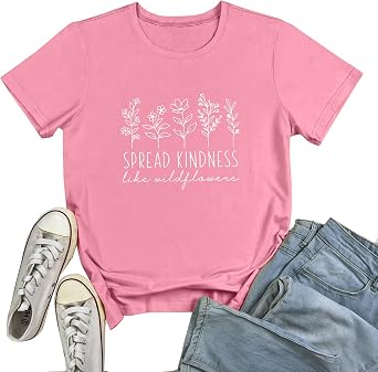 ROSEPARK Womens Graphic Tees Spread Kindness Cute T Shirts
