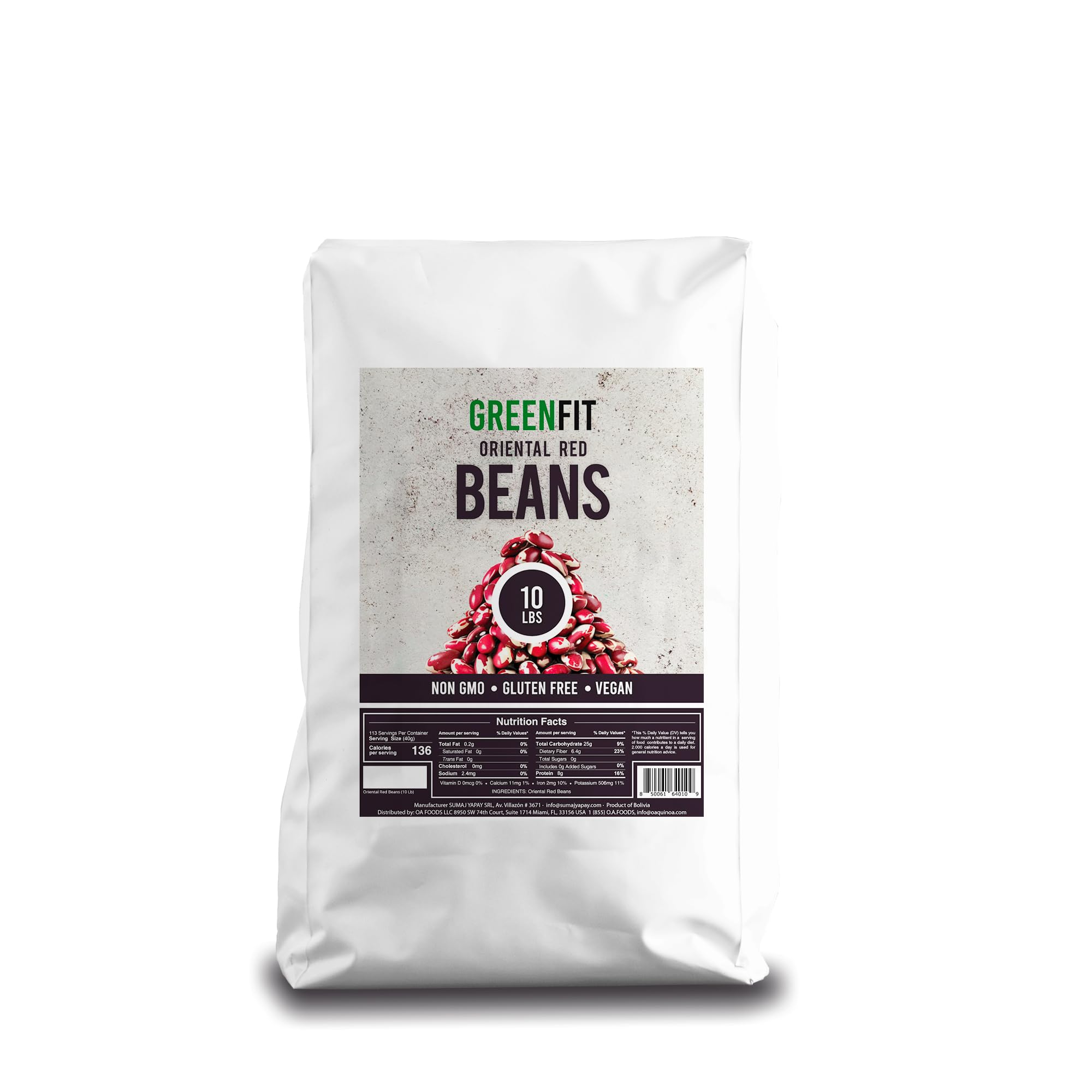 GREENFITOriental Red Beans - 10lbs Bulk Bag | Non-GMO, Gluten-Free, Vegan-Friendly | Premium Quality, Plant-Based Protein, Healthy & Versatile Cooking