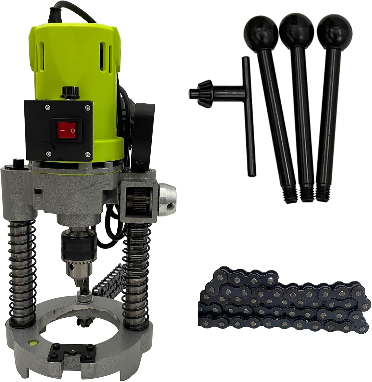 INTBUYING Pipe Opening Hole Machine 220V Portable Electric Hole Opener Diameter from 25mm to 114mm Rotational Speed 500RPM Electric Hole Punch for Fire pipe steel pipe aluminum pipe