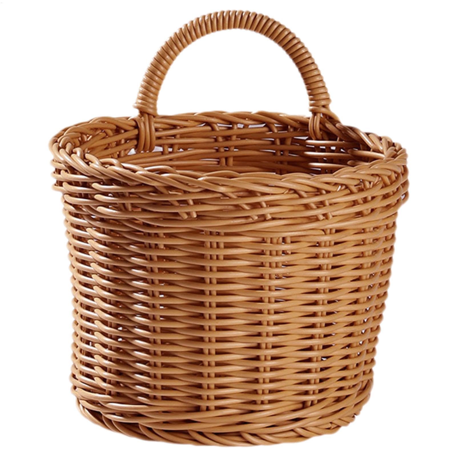 Cesta de almacenamiento de ratán de imitación resistente para granja y patio
