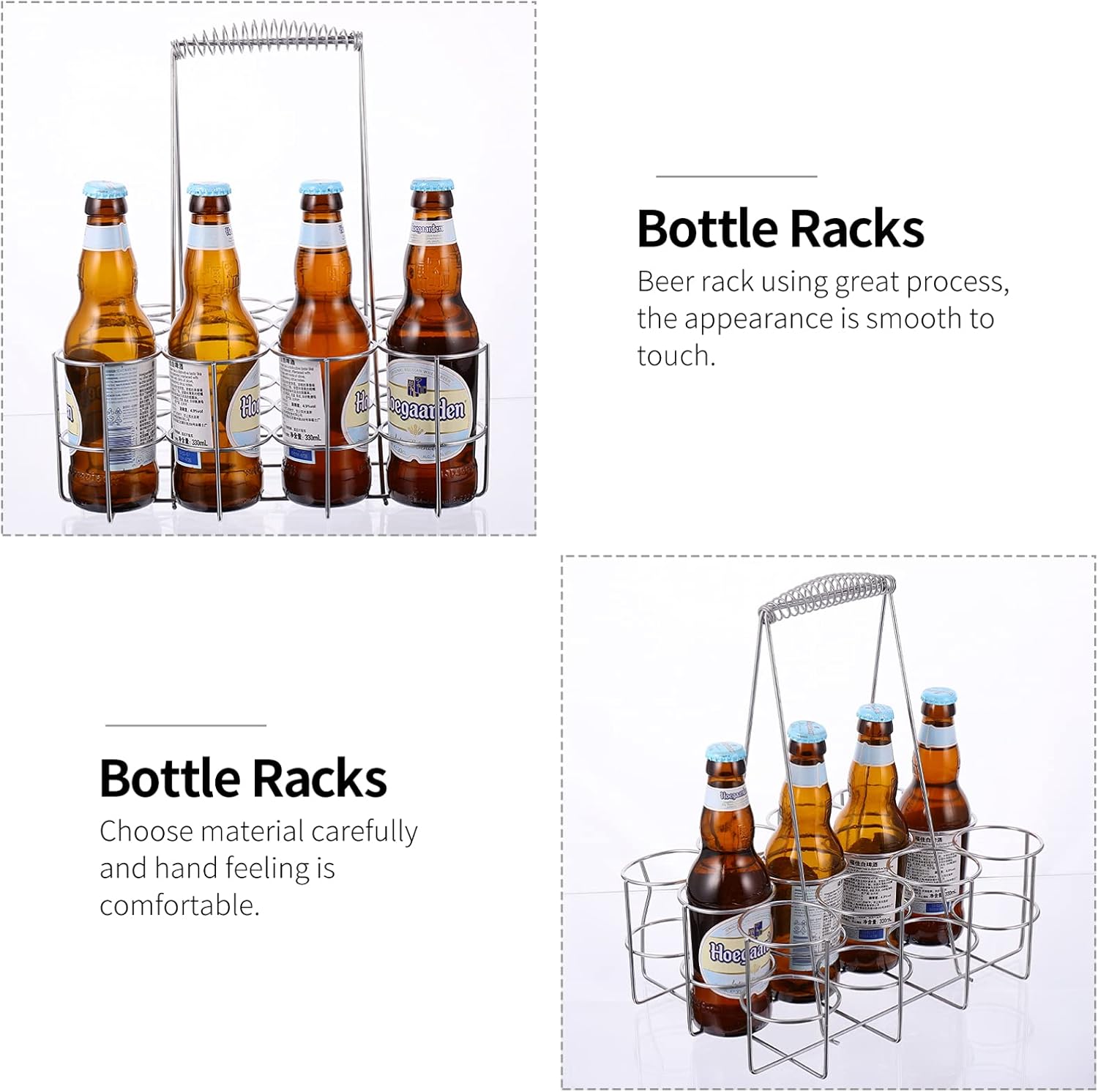 Craft Beer Bottle Carrier Rack Sturdy Wire Beer Holder for Bottles Ideal Container for Beer Enthusiasts