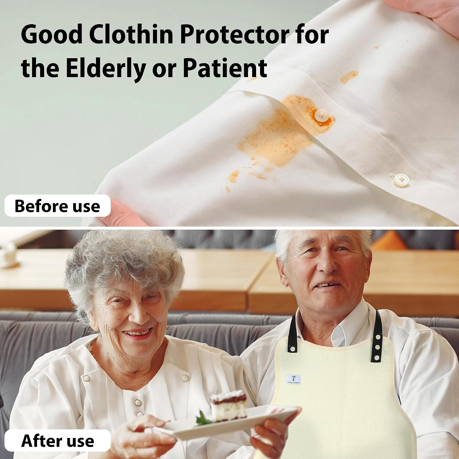 3Pack Adult Bibs with Crumb Catcher for Men,Eating Cloth for Adults,Clothing Protectors