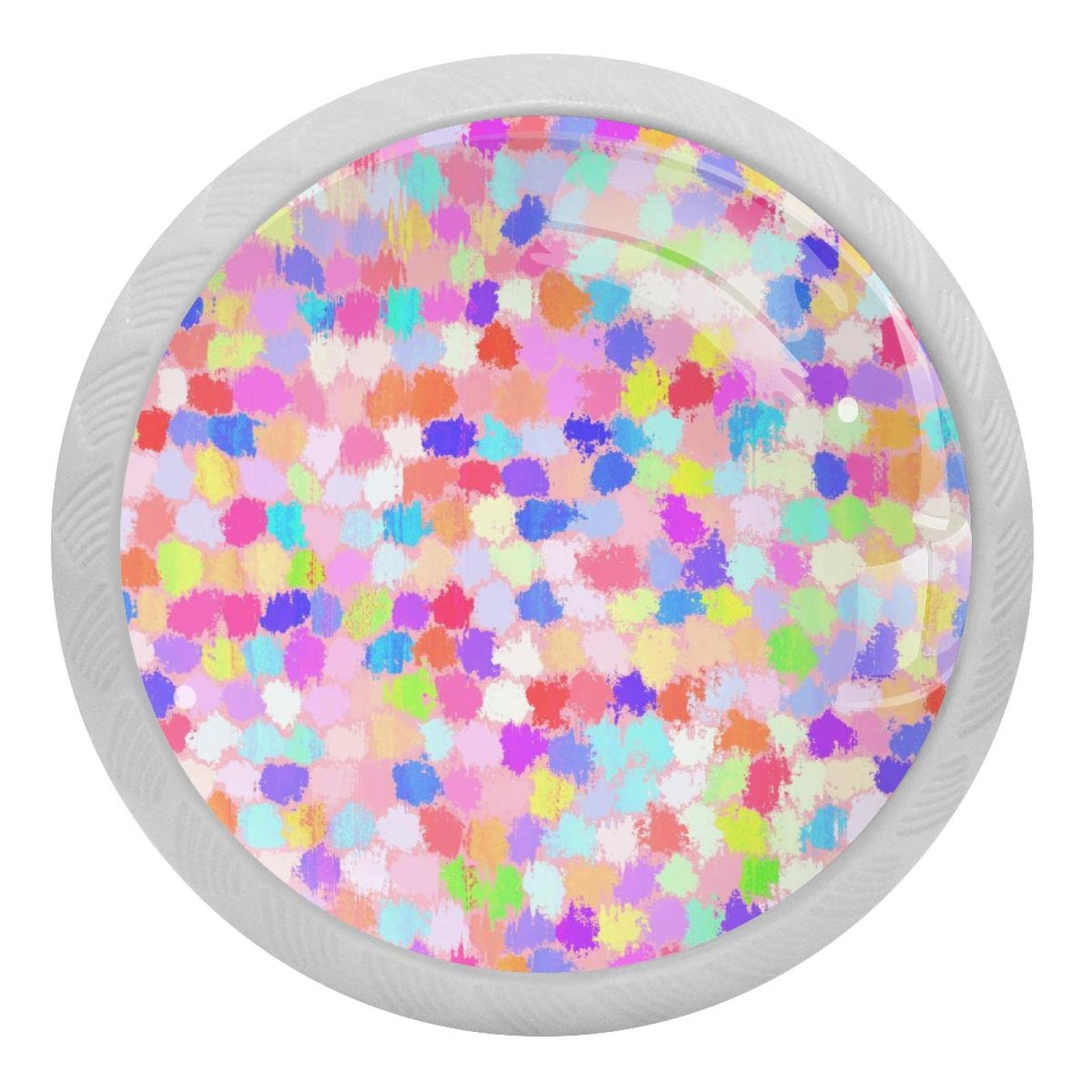 Boutons de placard de cuisine en verre fluorescent violet et bleu pour tiroir, lot de 4