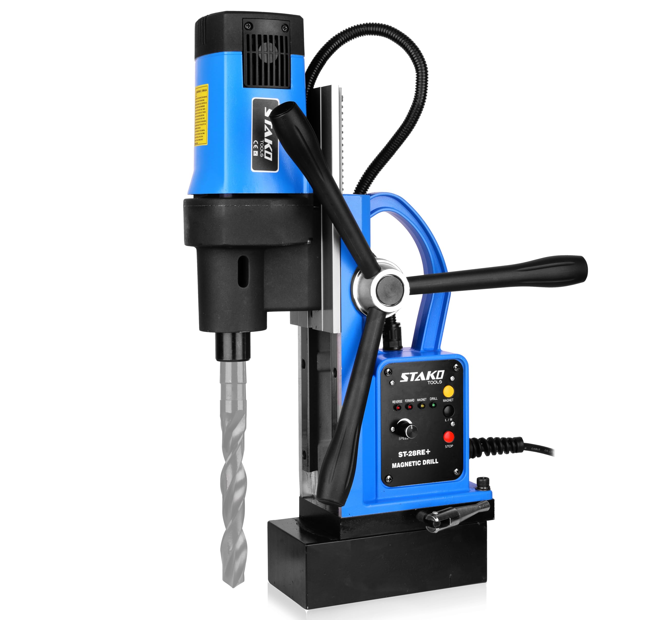 STAKO Magnetbohrmaschine 1800W mit Koffer ST-28RE+ Max. Ø80mm – 16500N Magnetkraft – Tragbare Kernbohrmaschine für Metallbearbeitung mit Bohrfutter B16 3-16 mm – Set-1