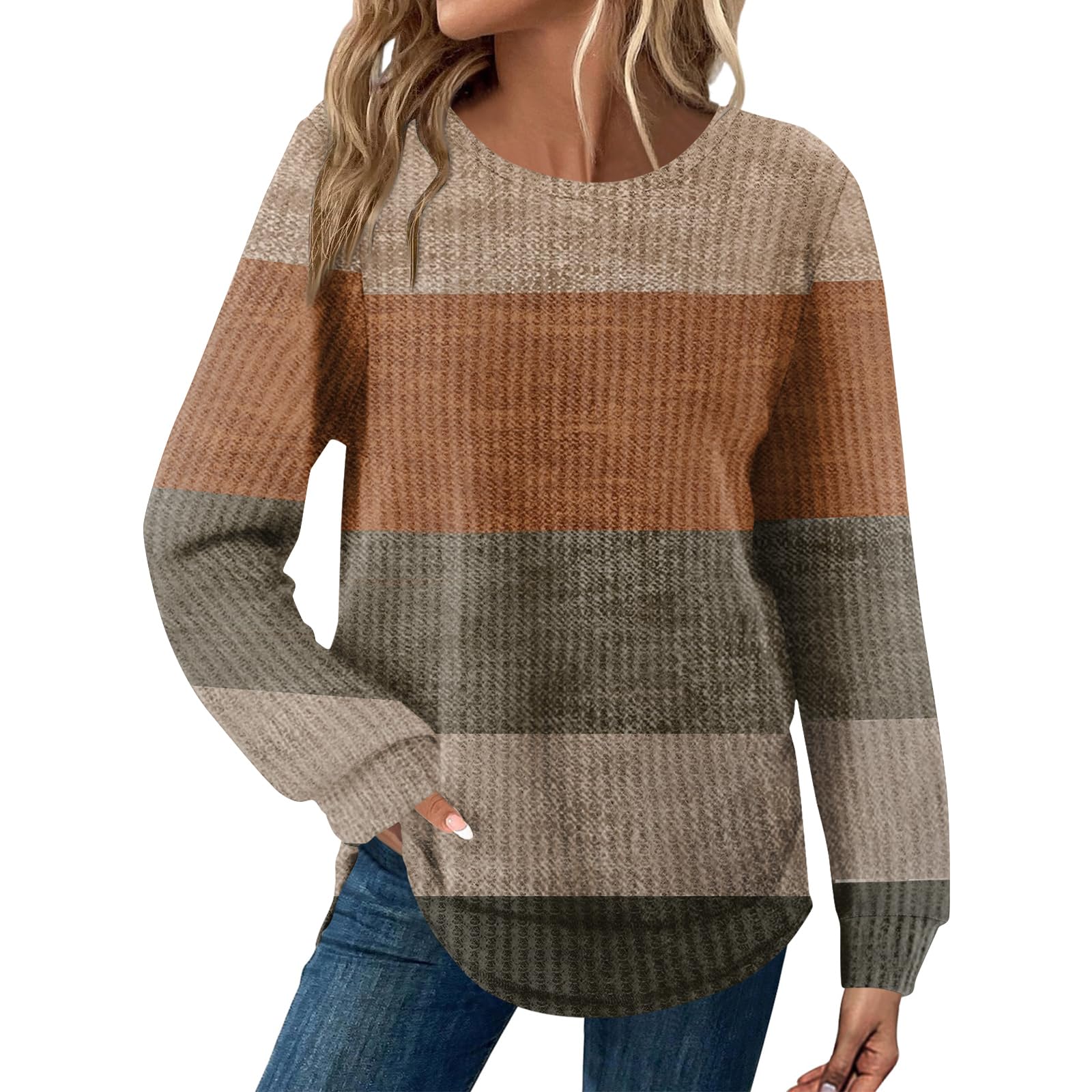 Sweaters for Women Winter Trendy Solid Color Hollow V Neck Long Sleeve Knit Sweater Tops Loose Fit Blouses