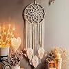 LOMOHOO Macrame Dream Catcher Wall Hanging Woven Feather Wall Hanging Handmade Dream Catcher Boho Tassels Decoration Home Decor Ornament Craft Gift for Bedroom Living Room (no light)