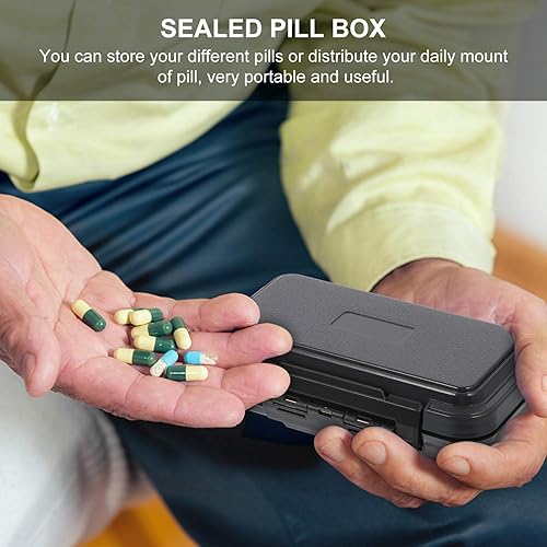 Miniatura 8 de EXCEART Kit de medicina de viaje, mini organizador de píldoras, 8 compartimentos, caja de medicamentos de viaje, caja de píldoras, pastillas,