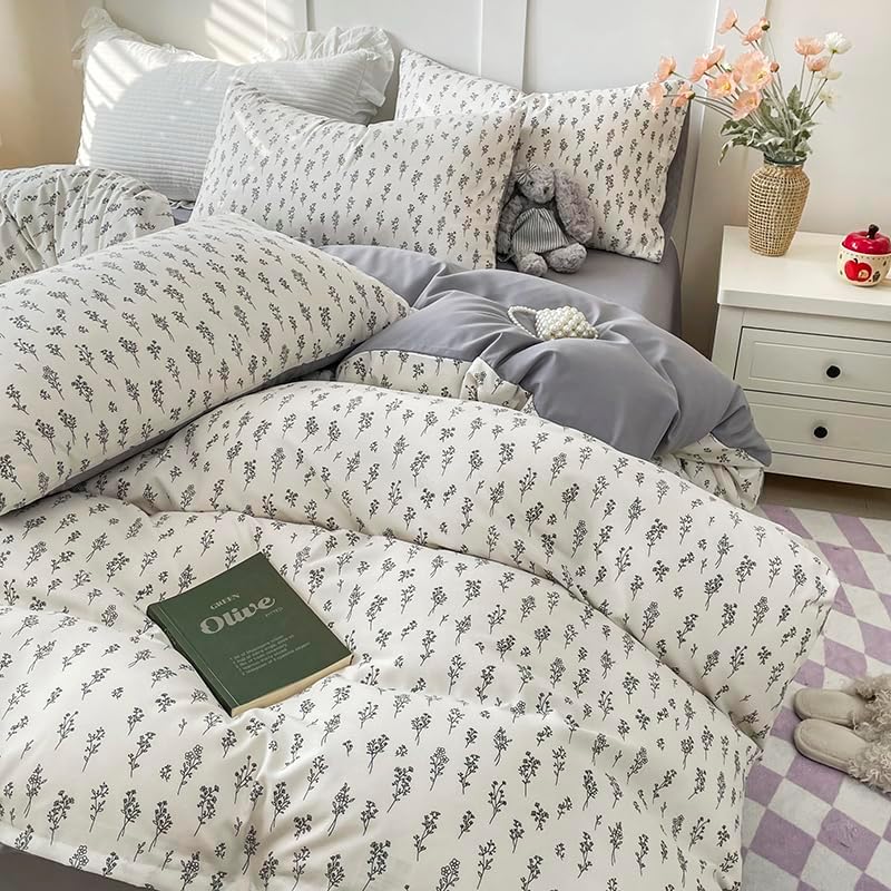 songlibin 布団カバー 4点セットクイーン ボックスタイプ 花柄 動物柄 オールシーズン ベッドカバー 寝具カバーセット 人