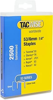 Tacwise 1476 Type 53/6 mm Heavy Duty Galvanised Staples, Pack of 2,500