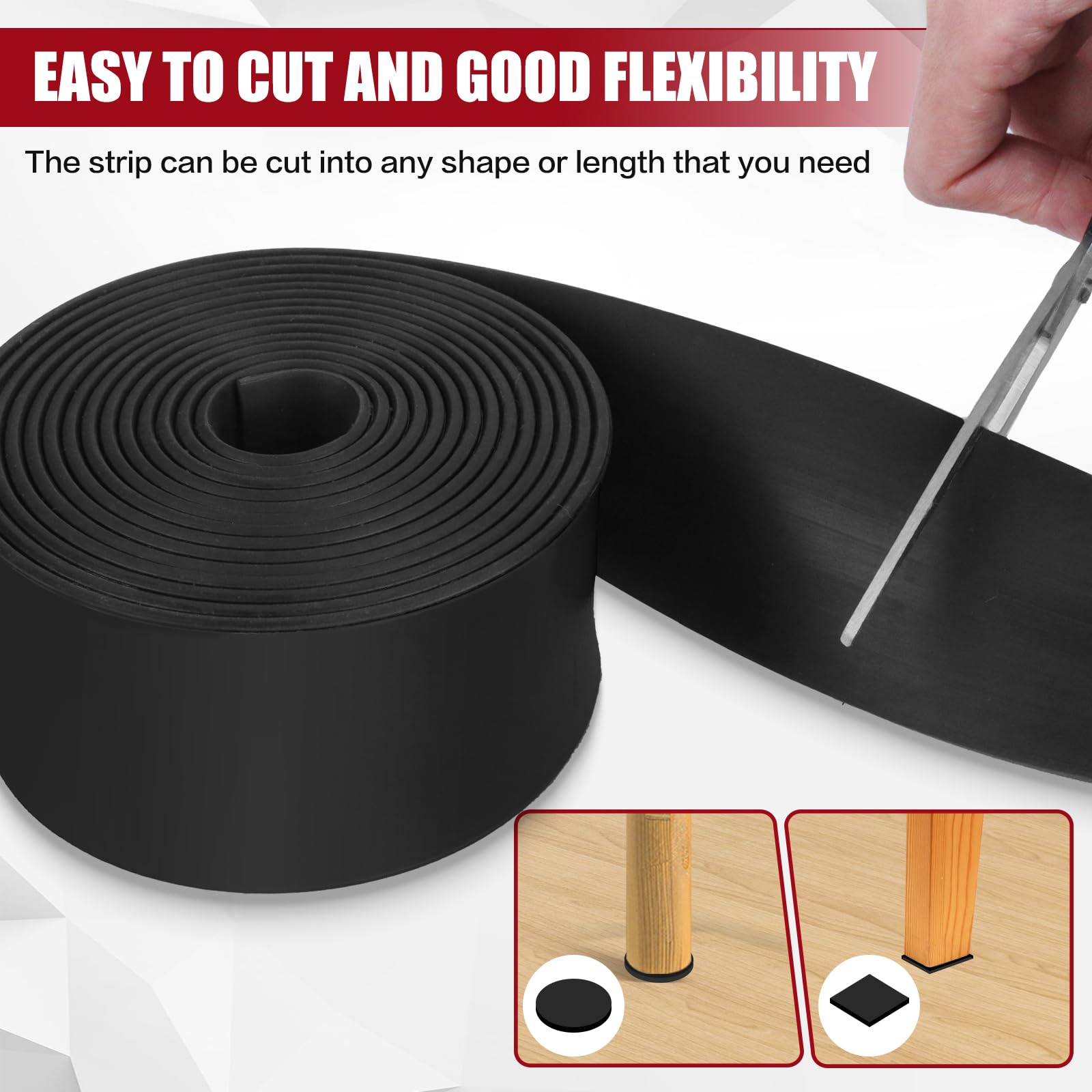 Bande Adhésive En Caoutchouc Néoprène - Antidérapante, Anti-vibration - Pour Joints, Protection Sol, Bricolage
