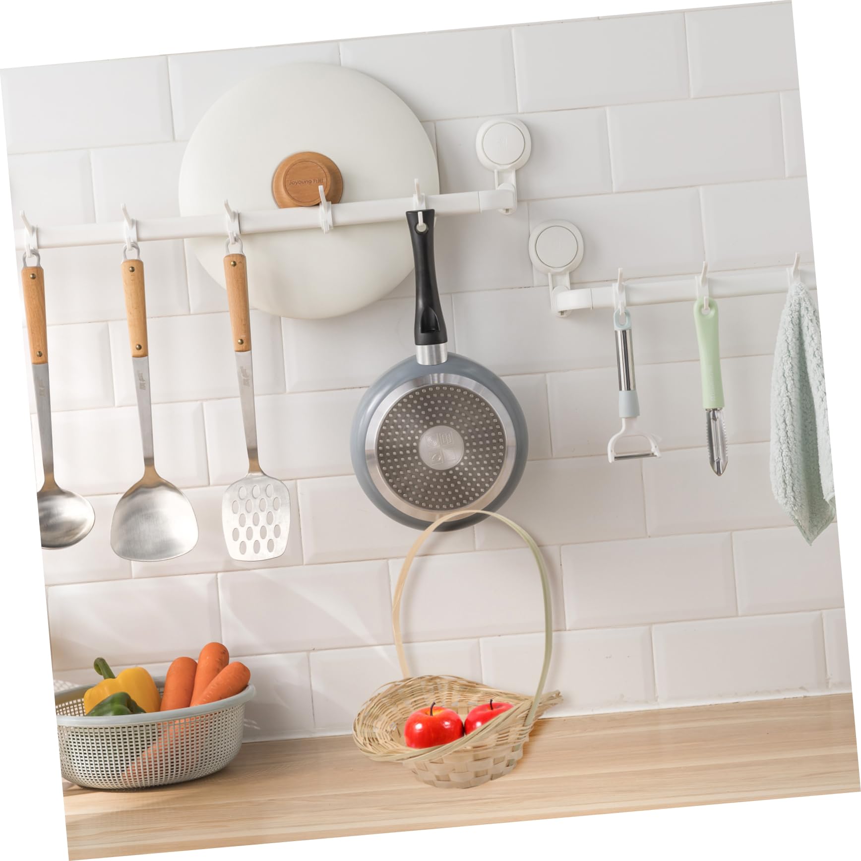 SHOWERORO Weaving Container Handmade Bamboo Basket 2pcs Fruit Basket Handles for Home - Image 6