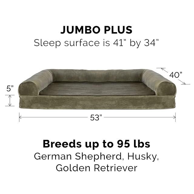 Foto 2 de 8 de FurHaven Cama XXL de Espuma de Gel refrescante para Perro, Piel sintética y Terciopelo
